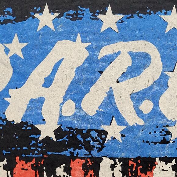 Vintage DARE Anti-Drug Shirt Small 17x25 Black USA-Flag - Picture 8 of 13